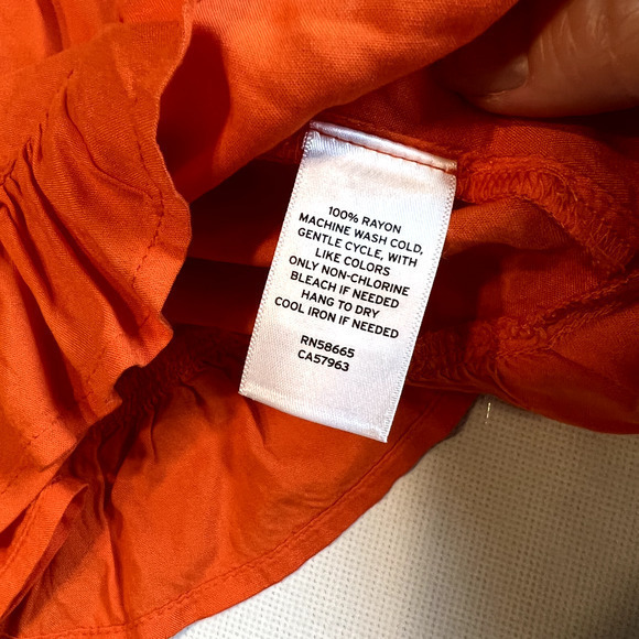 Abound Womens Orange Cami Top Ruffle Hem Button‎ Front Sleeveless 1X - Picture 3 of 12